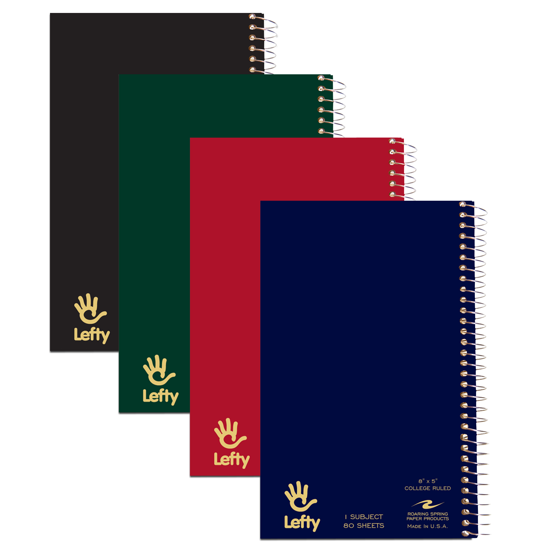 LEFTHANDED NOTEBOOKS 1SUB 8 x 5 Wirebound Notebooks Roaring Spring