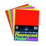 Fluorescent Poster Board Asstd 11"x14" 5 Count