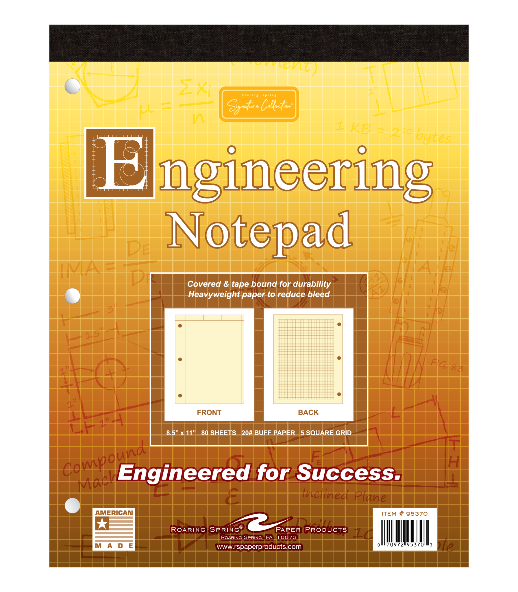 Covered Engineering Pad 8.5" x 11" Engineering Products Roaring