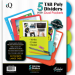POLY TAB DIVIDERS, 3-HOLE PUNCHED POLYWRAPPED 11 X 8 1/2