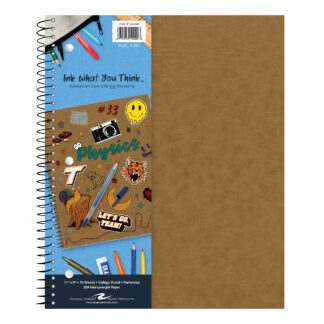 Ink What You Think™ One Subject Notebook, College Ruled, 11" x 9", 70 Sheets, Brown Board Cover - Make It Your Own!