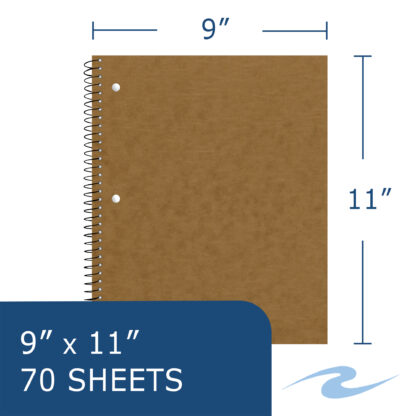 Ink What You Think™ One Subject Notebook, College Ruled, 11" x 9", 70 Sheets, Brown Board Cover - Make It Your Own!