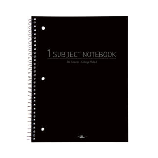 One Subject Wirebound Notebook, College Ruled, 10.5" x 8", 70 Sheets, Assorted Jewel Tone Poly Covers