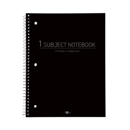 One Subject Wirebound Notebook, College Ruled, 10.5" x 8", 70 Sheets, Assorted Jewel Tone Poly Covers