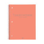 One Subject Wirebound Notebook, College Ruled, 10.5" x 8", 70 Sheets, Assorted Fashion Poly Covers