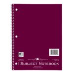 One Subject Wirebound Notebook, College Ruled, 10.5" x 8", 70 Sheets, Assorted Jewel Tone Covers