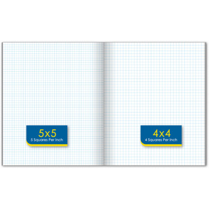 iScholar® 2-in-1 Double Sided Graph Ruled Notebook, 11" x 9", 80 Sheets, White Paper