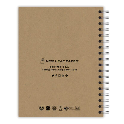 New Leaf Paper® 100% Recycled, Sustainably Designed, Small Wirebound Notebook, 9.75” x 7.5", 70 sheets, Gray Keys Design