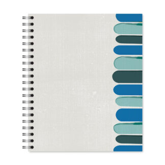 New Leaf Paper® 100% Recycled, Sustainably Designed, Large Wirebound Notebook, 11" x 9", 70 Sheets, Gray Keys Design