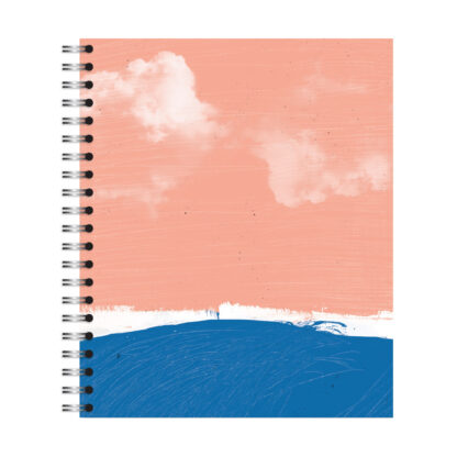 New Leaf Paper® 100% Recycled, Sustainably Designed, Large Wirebound Notebook, 11" x 9", 70 Sheets, Beach Design