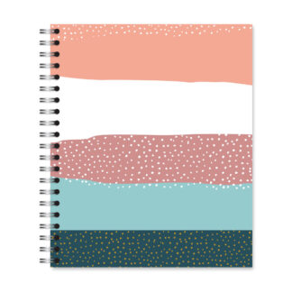 New Leaf Paper® 100% Recycled, Sustainably Designed, Large Wirebound Notebook, 11" x 9", 70 Sheets, Stripes Design