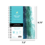 New Leaf Paper® 100% Recycled, Sustainably Designed, Small Wirebound Notebook, 9.75” x 7.5", 70 sheets, Watercolor Design