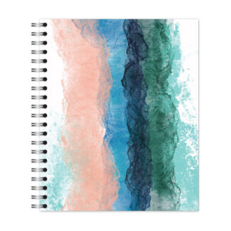 New Leaf Paper® 100% Recycled, Sustainably Designed, Large Wirebound Notebook, 11" x 9", 70 Sheets, Watercolor Design