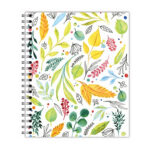 New Leaf Paper® 100% Recycled, Sustainably Designed, Large Wirebound Notebook, 11" x 9", 70 Sheets, Leaves Design