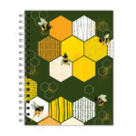 New Leaf Paper® 100% Recycled, Sustainably Designed, Small Wirebound Notebook, 9.75” x 7.5", 70 sheets, Bees Design