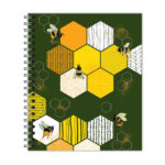 New Leaf Paper® 100% Recycled, Sustainably Designed, Large Wirebound Notebook, 11" x 9", 70 Sheets, Bees Design