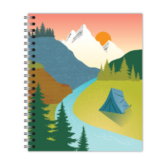 New Leaf Paper® 100% Recycled, Sustainably Designed, Large Wirebound Notebook, 11" x 9", 70 Sheets, Camping Design