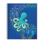 New Leaf Paper® 100% Recycled, Sustainably Designed, Large Wirebound Notebook, 11" x 9", 70 Sheets, Sea Life Design