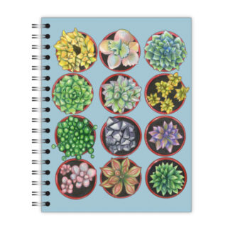 New Leaf Paper® 100% Recycled, Sustainably Designed, Small Wirebound Notebook, 9.75” x 7.5", 70 sheets, Succulents Design