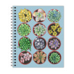 New Leaf Paper® 100% Recycled, Sustainably Designed, Large Wirebound Notebook, 11" x 9", 70 Sheets, Succulents Design