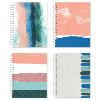 New Leaf Paper® 100% Recycled, Sustainably Designed, Small Wirebound Notebook, 9.75” x 7.5", 70 sheets, 4 Assorted Covers