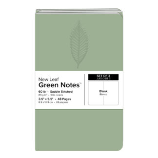 New Leaf Paper® 100% Recycled, Sustainably Designed Green Notes™, Blank Pages, 5.5" x 3.5", 24 Sheets, Chestnut Tree