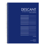 Descant™ Staff & College Ruled Multi-Format Manuscript Music Wirebound Notebook, 11" x 8.5", 32 sheets, Premium 60 lb Cream Paper