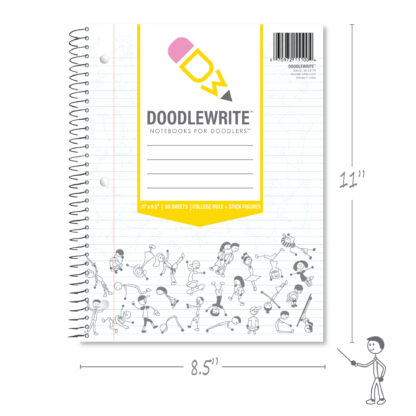 DOODLEWRITE 1 SUB 11"x8.5" COLLEGE RULED + STICK FIGURES PERF 20#