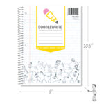 DoodleWrite™ Wide Ruled + Stick Figures One Subject Notebook, 10.5" x 8", 50 Sheets of 20 lb Paper