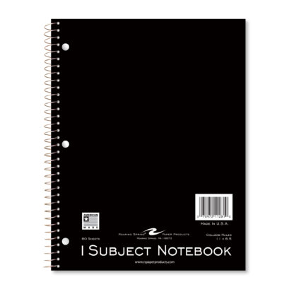 One Subject Wirebound Notebook. College Ruled, 11" x 8.5", 80 Sheets, Assorted Covers