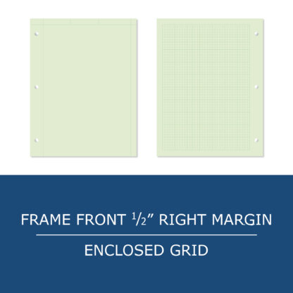 Signature Collection™ Wirebound Engineering Notebook, Frame Front 1/2" Right Margin, 11" x 9", 80 Sheets, Heavyweight 20 lb Green Paper