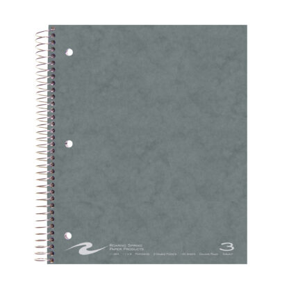 Three Subject Wirebound Notebook, College Ruled, 11" x 9", 120 Sheets, Assorted Covers