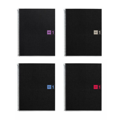 M® MiquelRius Original™ Graph Ruled 1 Subject Notebook, 11" x 8.5", Poly Cover - Black with Assorted Colors