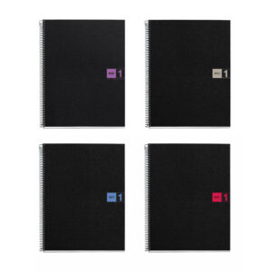 M® MiquelRius Original™ Graph Ruled 1 Subject Notebook, 11" x 8.5", Poly Cover - Black with Assorted Colors
