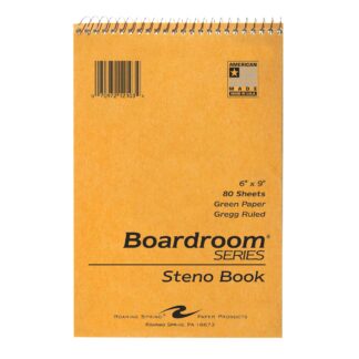 Boardroom Series Steno Book, Gregg Ruled, 6" x 9", 80 Sheets, Green paper