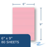 Enviroshades® Recycled Steno Book, 4 Pack, 6" x 9", 80 Sheets, Pink Paper