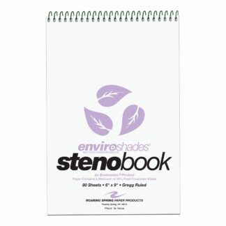 Enviroshades® Recycled Steno Book, 4 Pack, 6" x 9", 80 Sheets, Orchid Paper