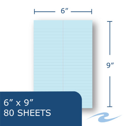 Enviroshades® Recycled Steno Book, 4 Pack, 6" x 9", 80 Sheets, Blue Paper