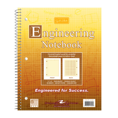 Signature Collection™ Wirebound Engineering Notebook, Frame Front 1/2" Right Margin, 11" x 9", 80 Sheets, Heavyweight 20 lb Buff Paper