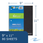 Environotes® Recycled One Subject Wirebound Notebook with Heavyweight BioBased Paper, 11" x 9", 80 Sheets of 20 lb Paper, Assorted Earthtone Covers