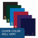 Lefty Three Subject Left Handed Wirebound Notebook, College Ruled, 11" x 9", 120 Sheets, Assorted Covers