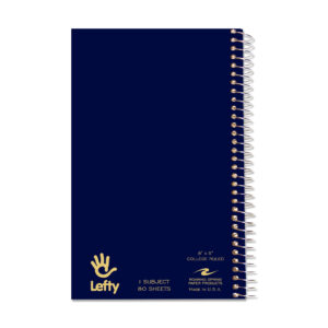 Lefty One Subject Left Handed Wirebound Notebook, College Ruled, 8" x 5", 80 Sheets, Assorted Covers