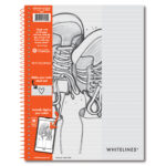 Whitelines® Wirebound Notebook with Premium Gray Paper with White Ruled Lines, 11" x 8.5", 70 Sheets - Paper that works with your phone!