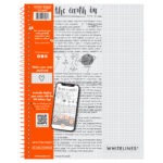 Whitelines® Wirebound Notebook with Premium Gray Paper with White Grids (5x5), 11" x 8.5", 70 Sheets - Paper that works with your phone!