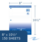 Loose Leaf Filler Paper, Wide Ruled, 10.5" x 8", 150 Sheets