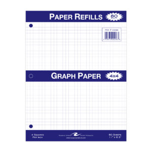 Loose Leaf Filler Paper, 4x4 Graph Ruled, 11" x 8.5", 80 Sheets