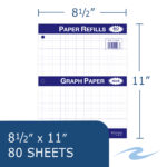 Loose Leaf Filler Paper, 4x4 Graph Ruled, 11" x 8.5", 80 Sheets