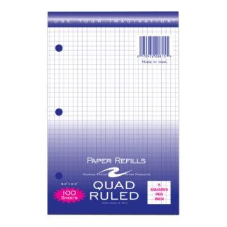 Loose Leaf Paper, 5x5" Graph Ruled, 3-Hole Punched, 11" x 8.5", 100 Sheets