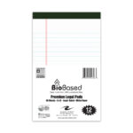 BioBased USDA Certified Bio-Preferred Junior Size Legal Pads, 5" x 8", 40 Sheets, Pack of 3