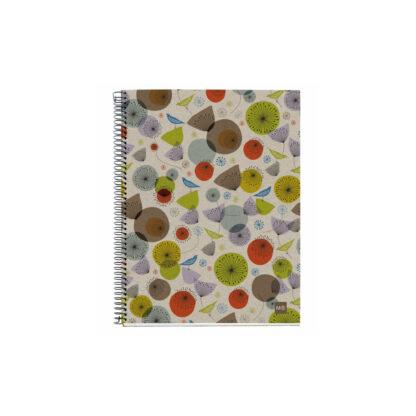 M® MiquelRius Recycled Collection, Lined 4 Subject Notebook, A5 (8.27" x 5.83"), Cardboard Cover - Eco Birds